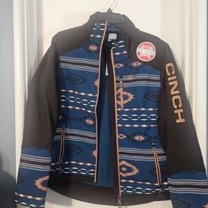 Cinch Blue and Brown Womens Patterned Jacket